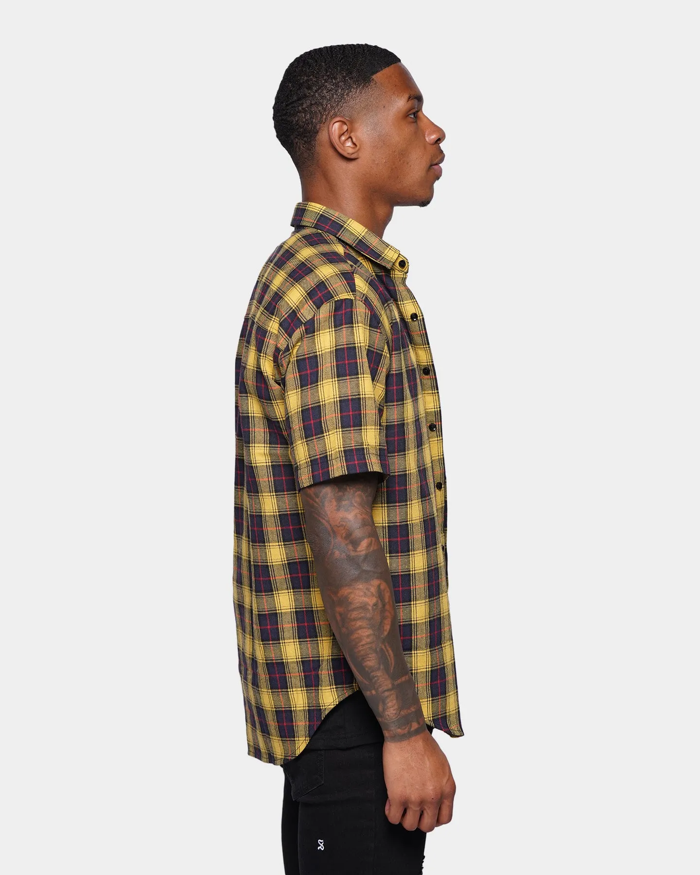 XXIII Indre Plaid Button Up Shirt Yellow