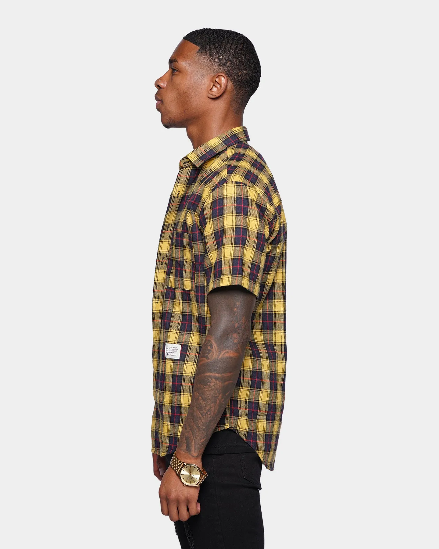 XXIII Indre Plaid Button Up Shirt Yellow