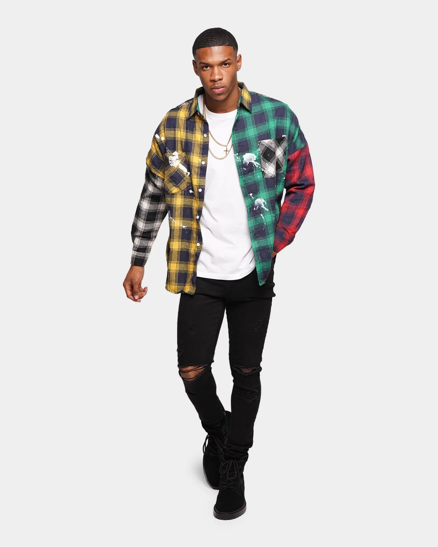 XXIII Loire Tartan Painted Button Up Shirt Multi