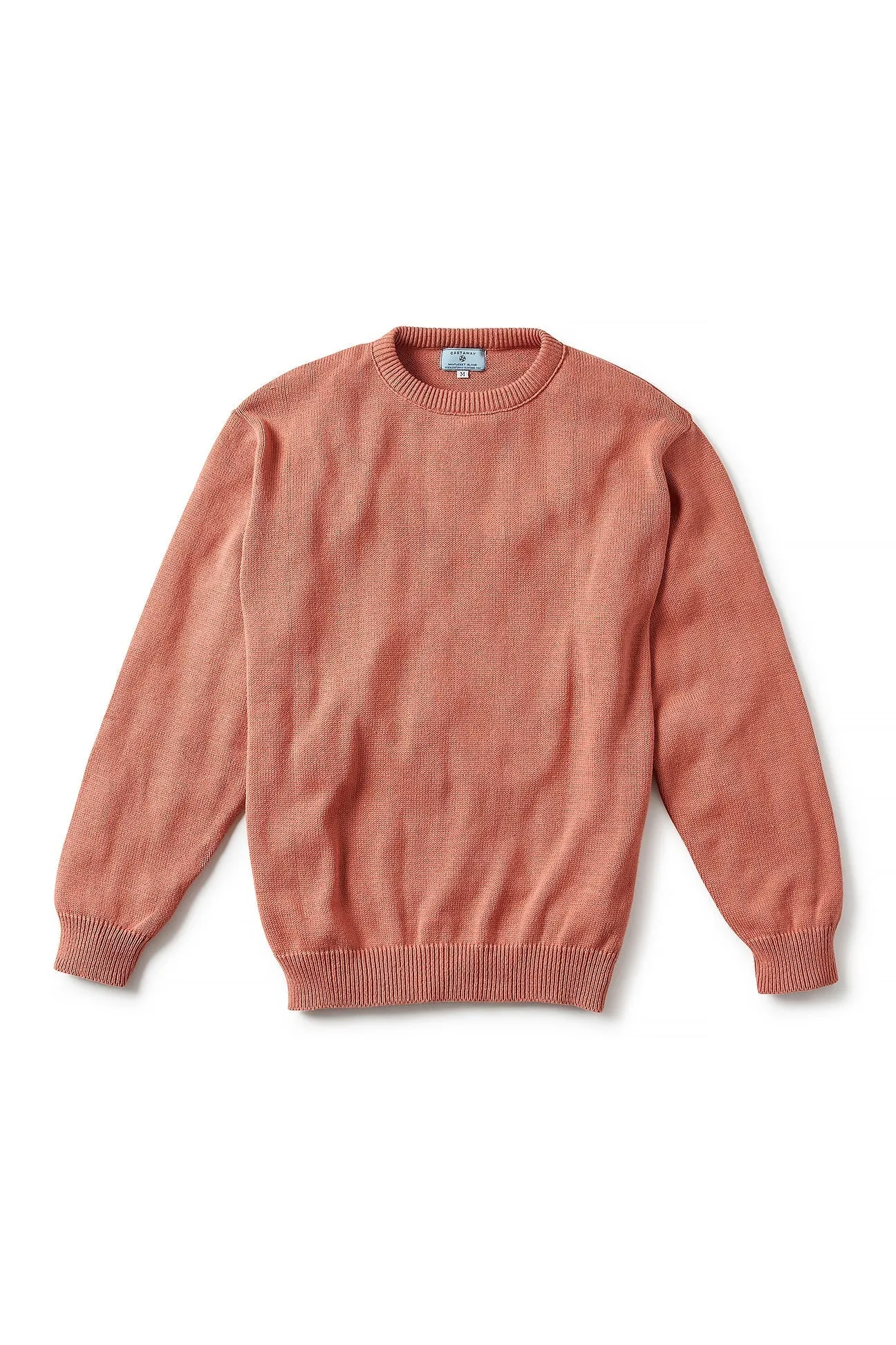 Yachtsman Crewneck Sweater Brick Red High Neckline Structure DoubleStitched Hem