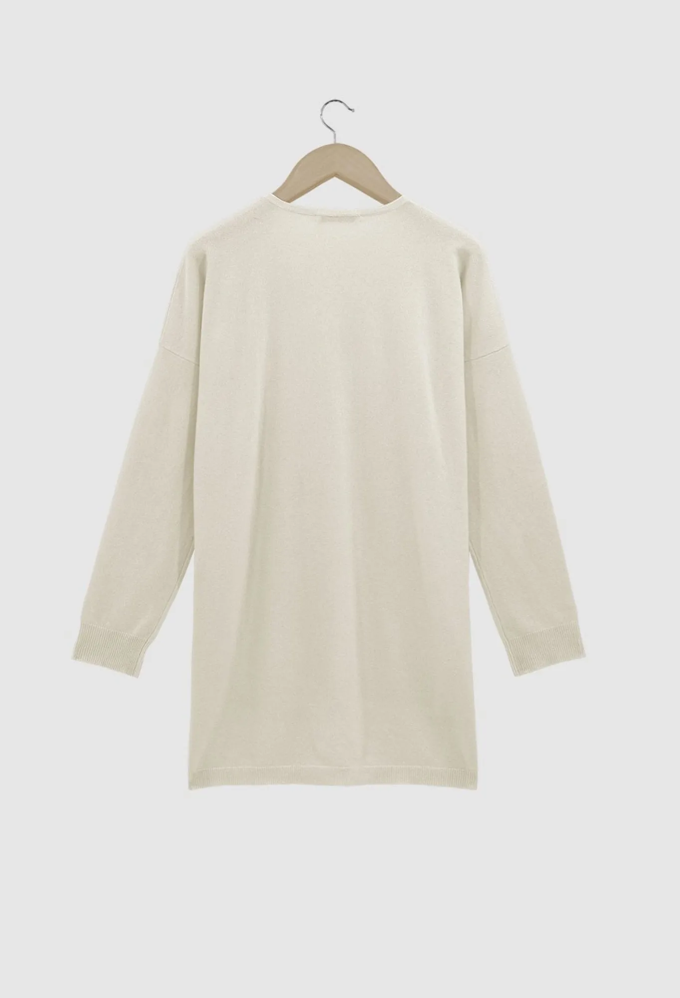 YARA - 12gg Cashmere V-Neck Sweater in Undyed White