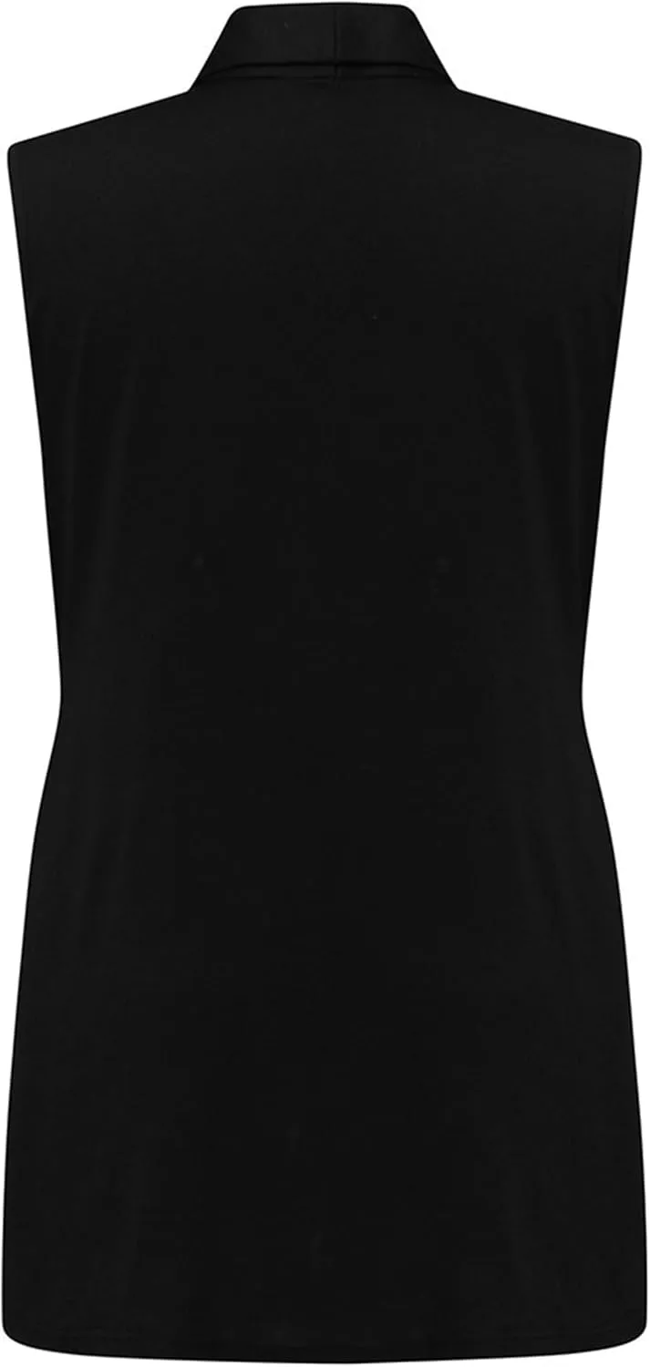YMING Womens Lightweight Long Vests Sleeveless Open Front Cardigan Draped Layering Vest with Pockets