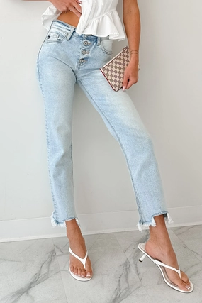 Reversible Layering Tech Melody High Rise Slim Straight KanCan Jeans (Acid)