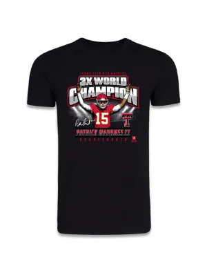 YOUTH Texas Tech Mahomes "3X Champ Celebration" Black T-Shirt