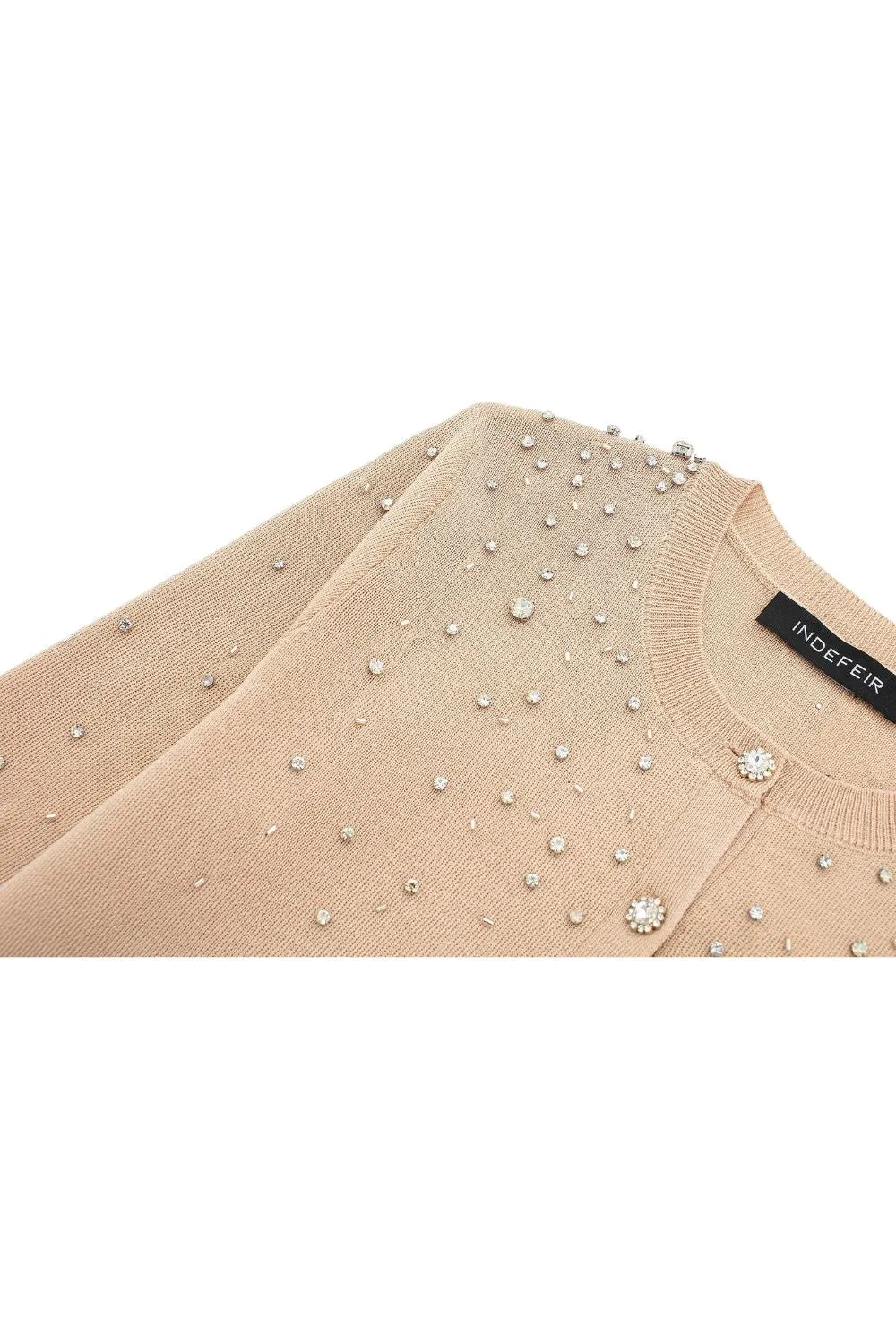 ‘Yuliya’ Elegant Diamante  Knit Long Sleeve Cardigan