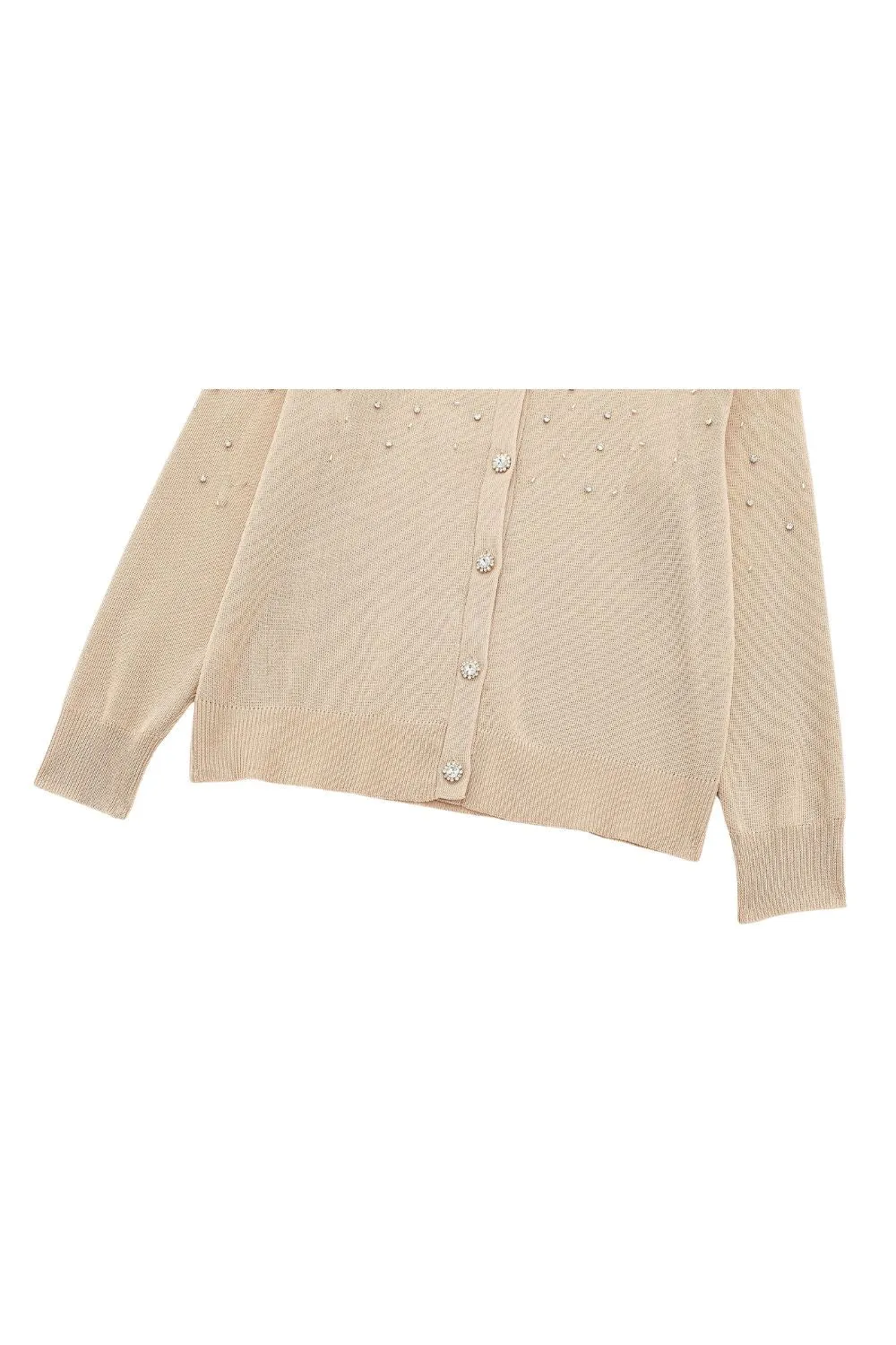 ‘Yuliya’ Elegant Diamante  Knit Long Sleeve Cardigan