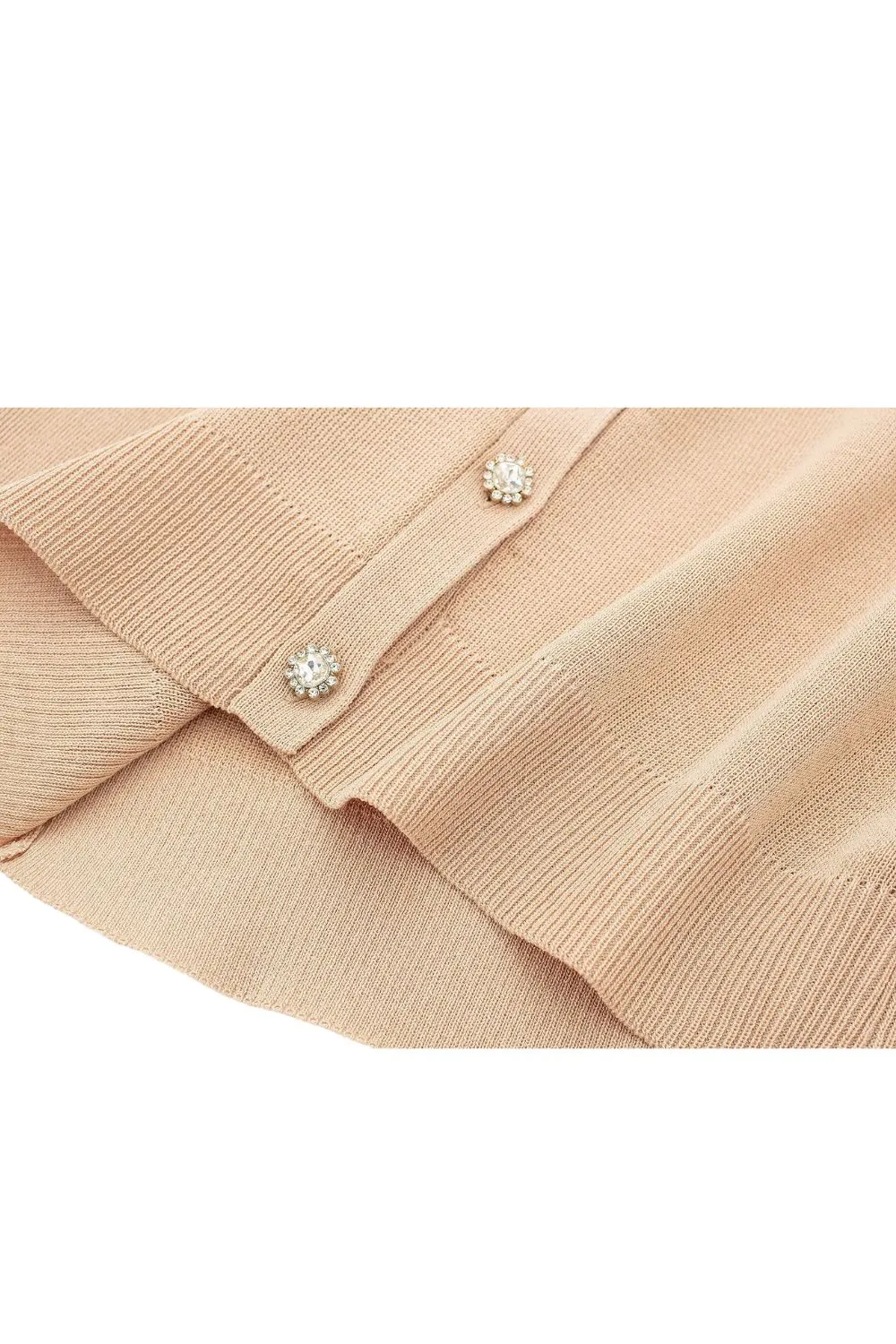 ‘Yuliya’ Elegant Diamante  Knit Long Sleeve Cardigan