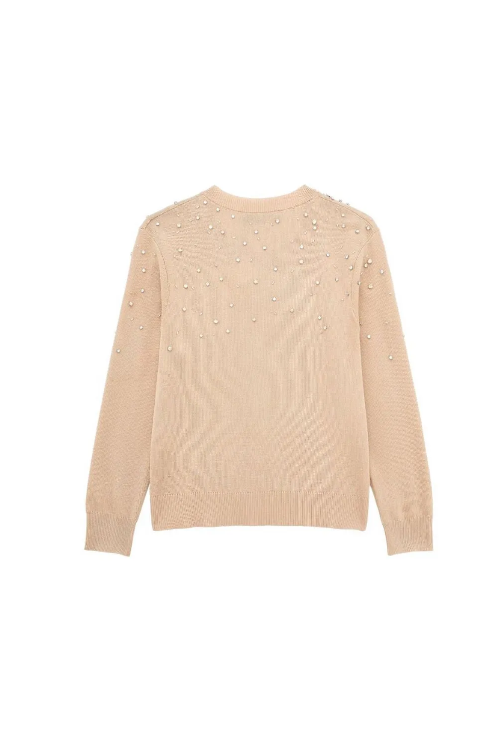 ‘Yuliya’ Elegant Diamante  Knit Long Sleeve Cardigan