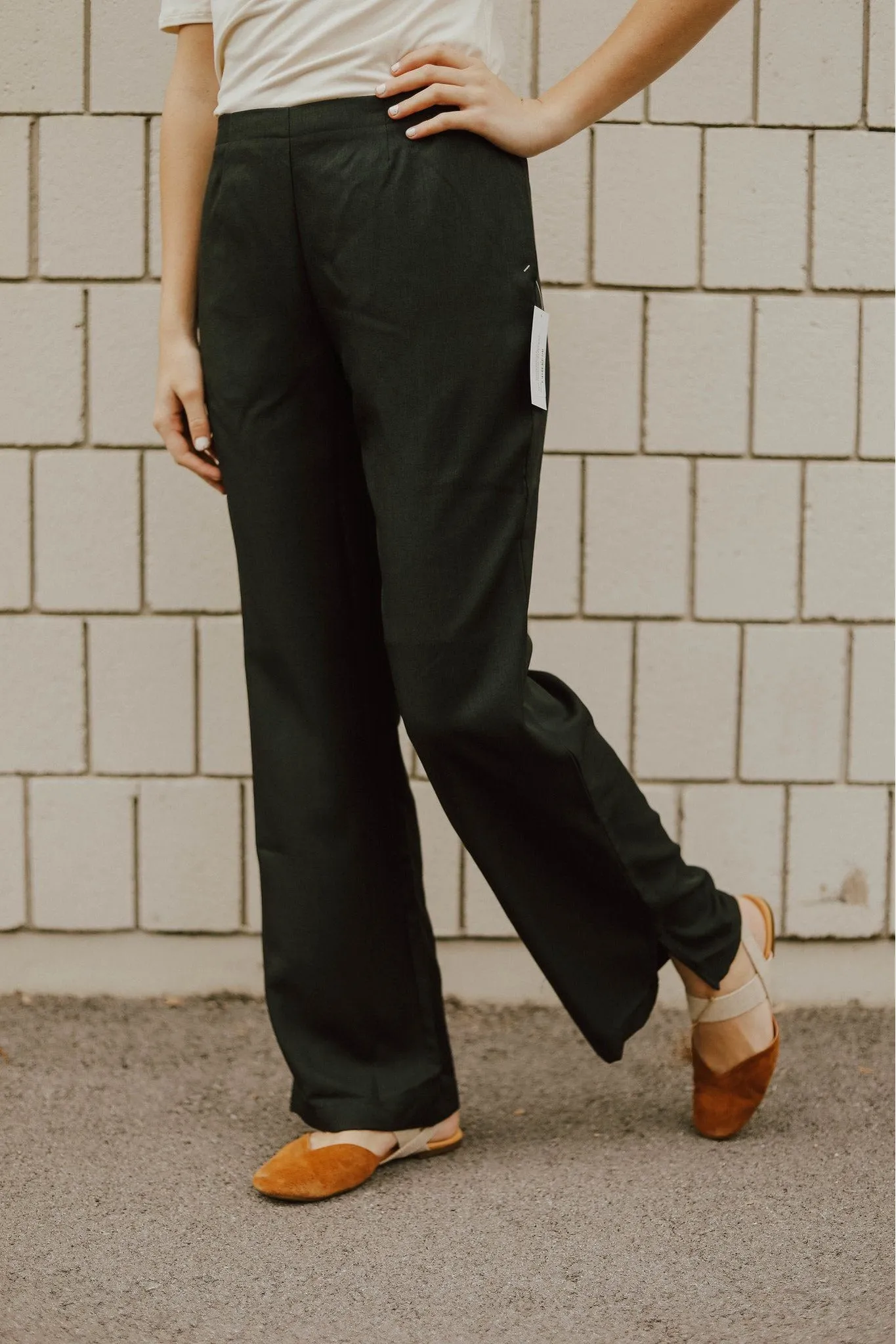 Ladies Premier Pull-On Pant Black Zip Pocket