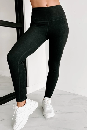 Gym Code High Waisted Pocket Leggings (Black) Wrinkle Resistant Textile Reflective Accent Stripes