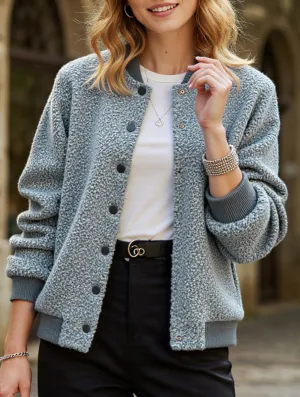 UV protection layer Sustainable Textile Casual Cropped Button Long Sleeve Jacket