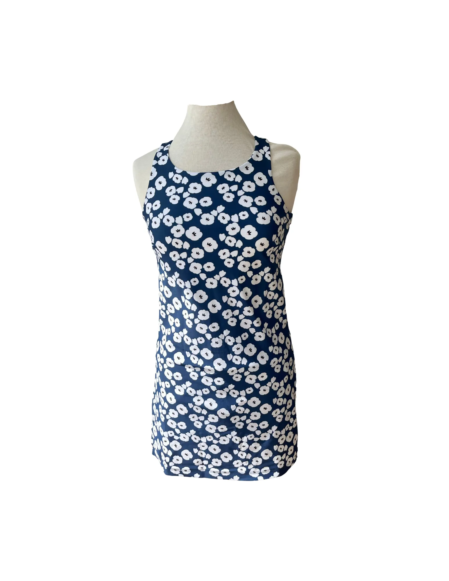 Flowy Cut Off-Shoulder Summer Skort Dress Mini Pop Art Navy
