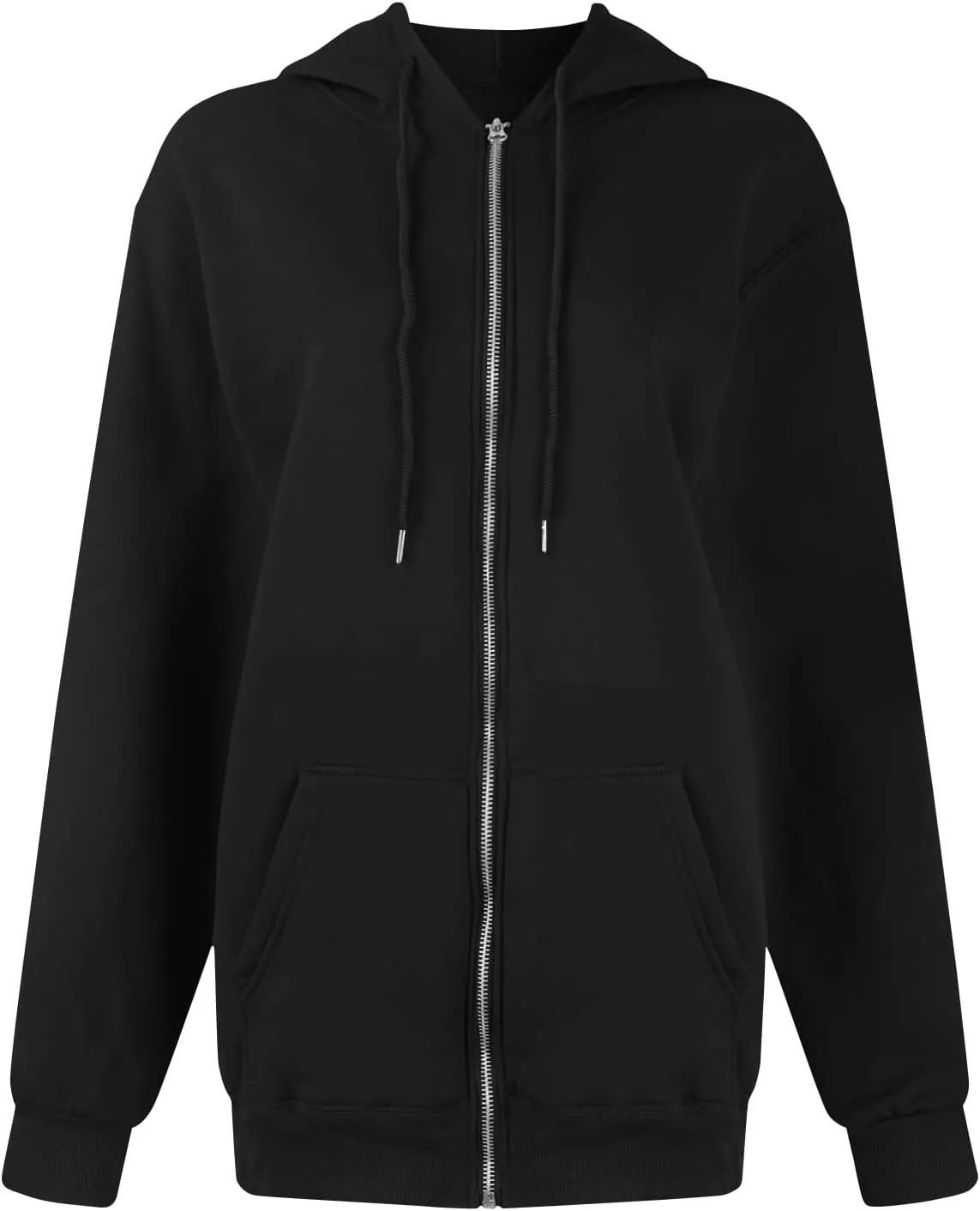 Zip Up Hoodie Women Fleece Oversized Sweatshirt Hoodies Casual Drawstring Athletic Sweat Zip Up Jackets with Pockets