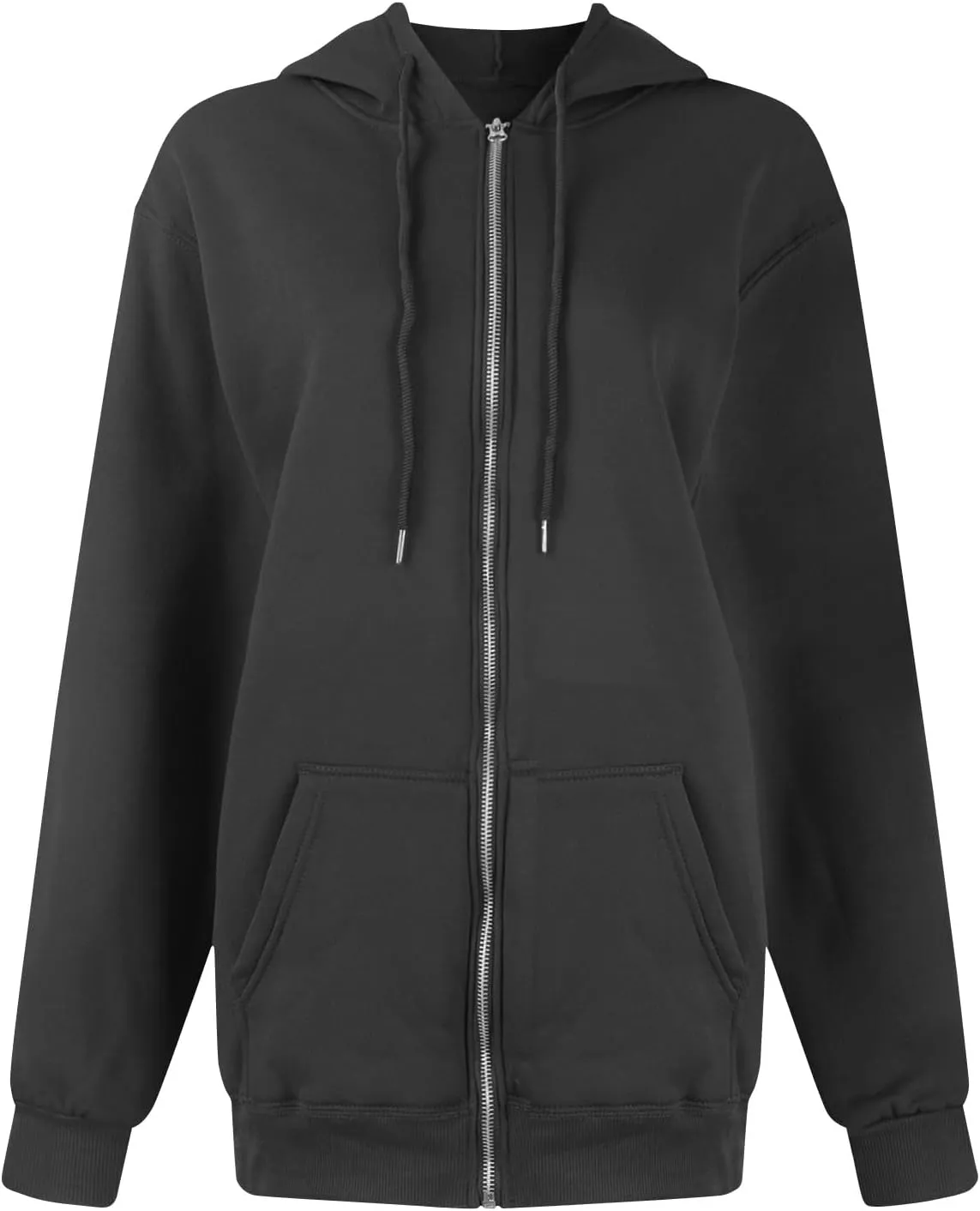 Zip Up Hoodie Women Fleece Oversized Sweatshirt Hoodies Casual Drawstring Athletic Sweat Zip Up Jackets with Pockets
