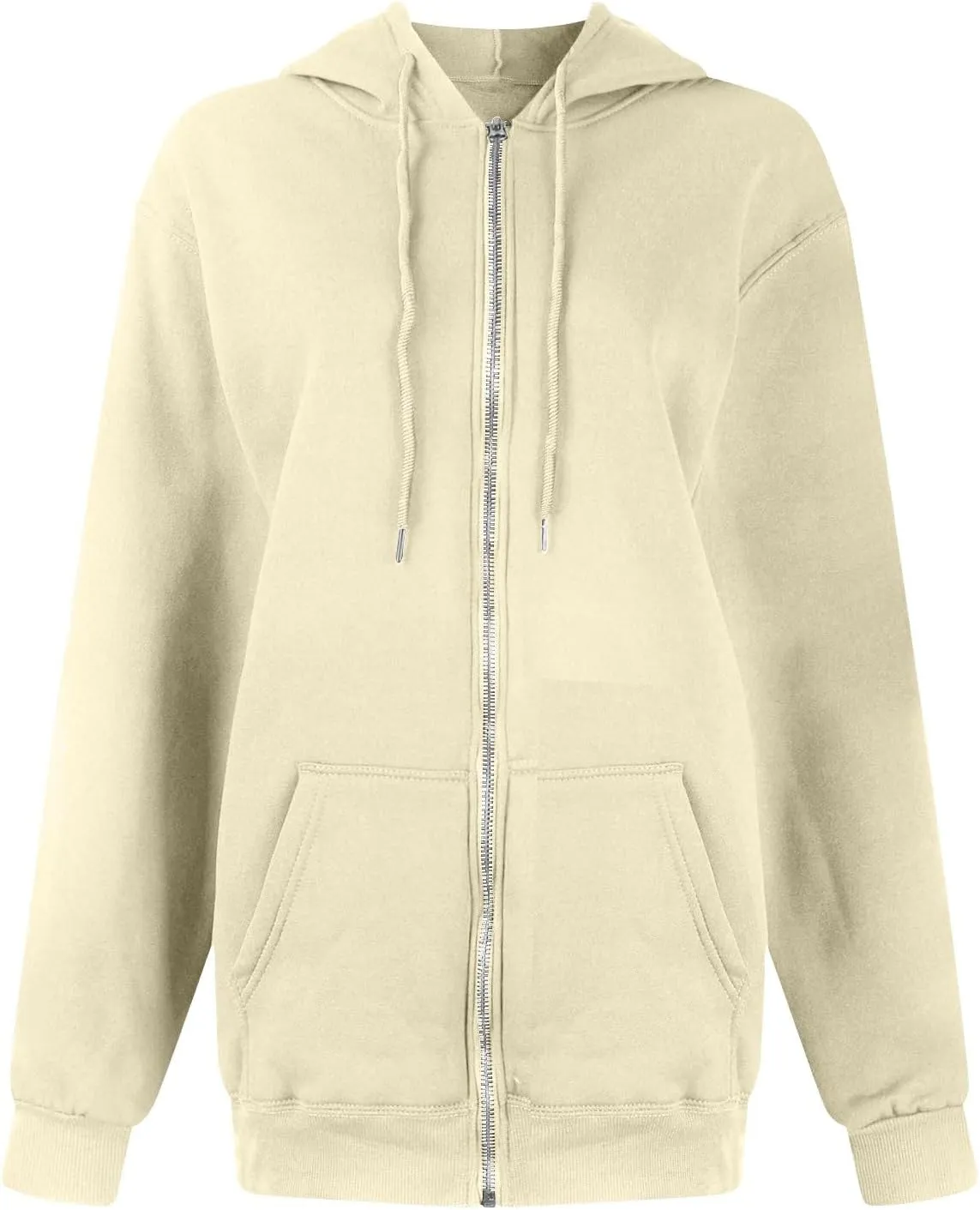 Zip Up Hoodie Women Fleece Oversized Sweatshirt Hoodies Casual Drawstring Athletic Sweat Zip Up Jackets with Pockets