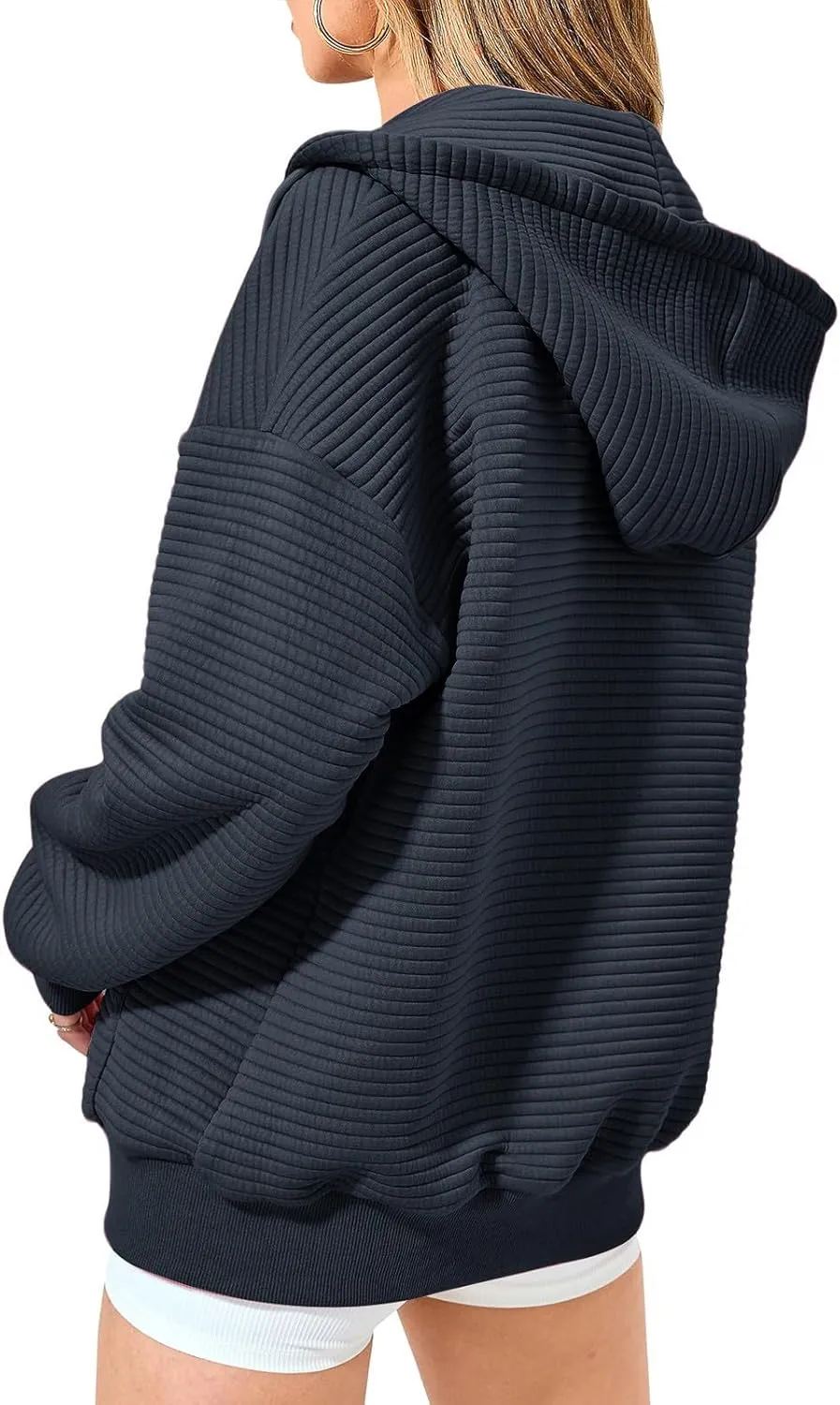 Zip Up Hoodies for Women Trendy Long Sleeve Oversized Sweatshirts Loose Fit Hooded Tops Cute Sweatshirts