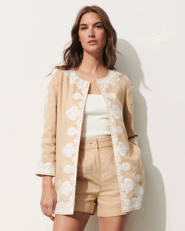 Wren Jacket Travertine Sand Faux Fur Thank
