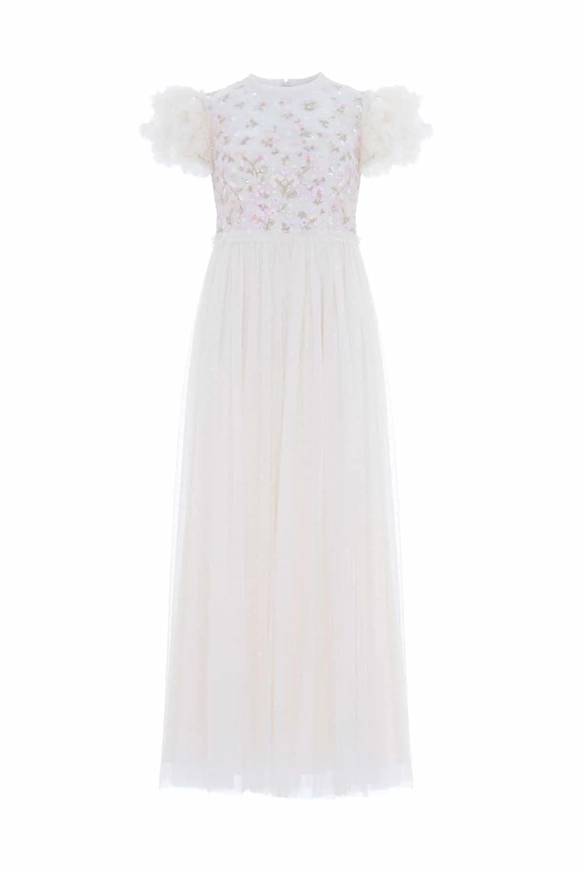 Quiet Luxury Dahlia Ditsy Bodice Round Neck Ankle Gown